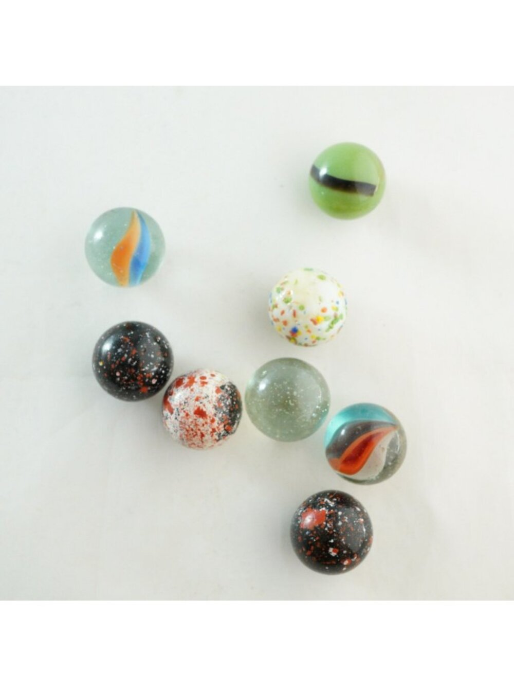 Vintage Glass Marble Lot Mixed Cat’s Eye Swirl Confetti Assorted Colors